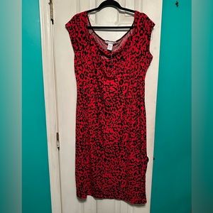 NWT Ashley Stewart Slinky Red and Black Dress with cutout